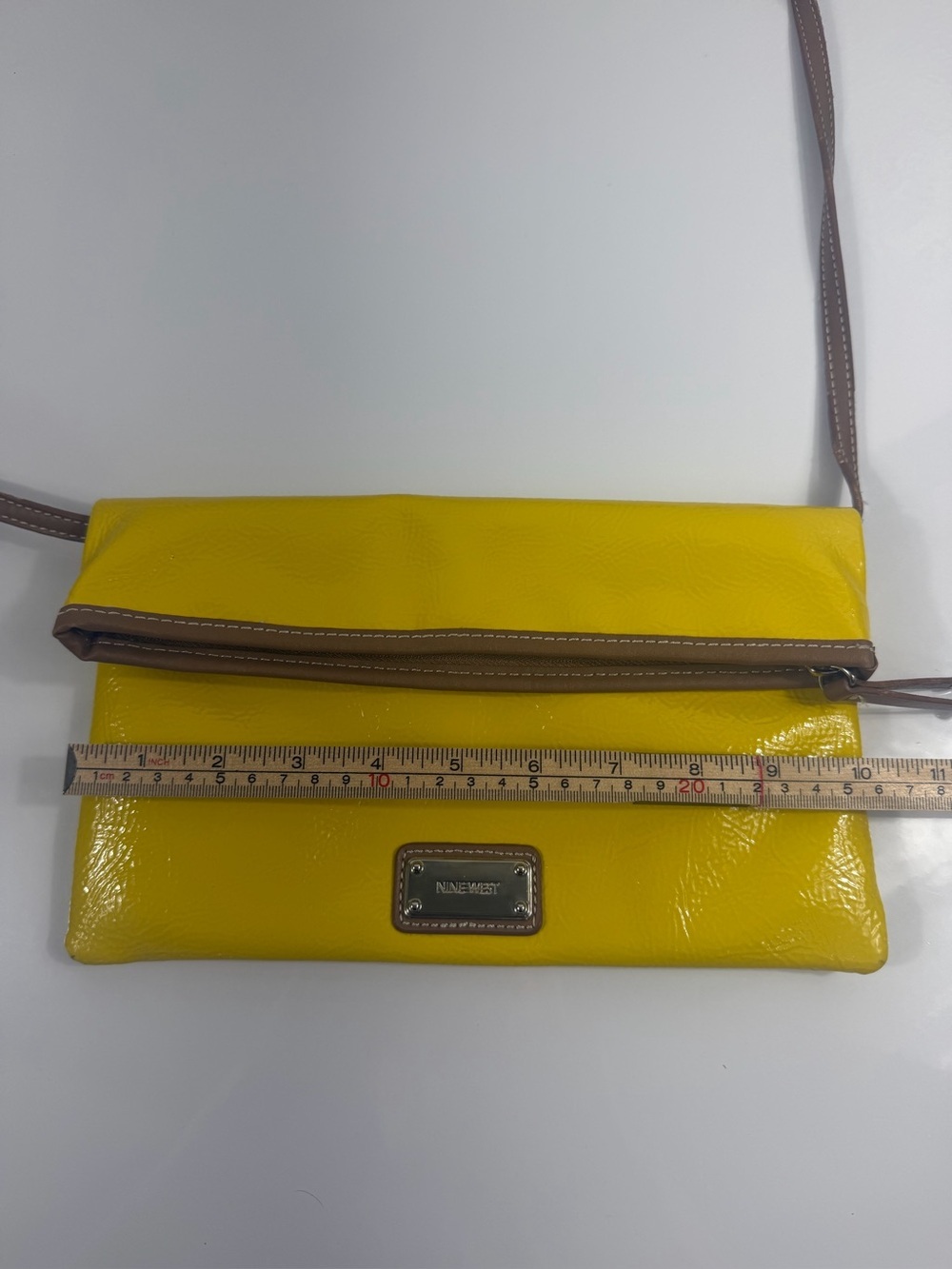 Nine West Yellow Foldover Crossbody Bag NWT - Picture 3 of 9